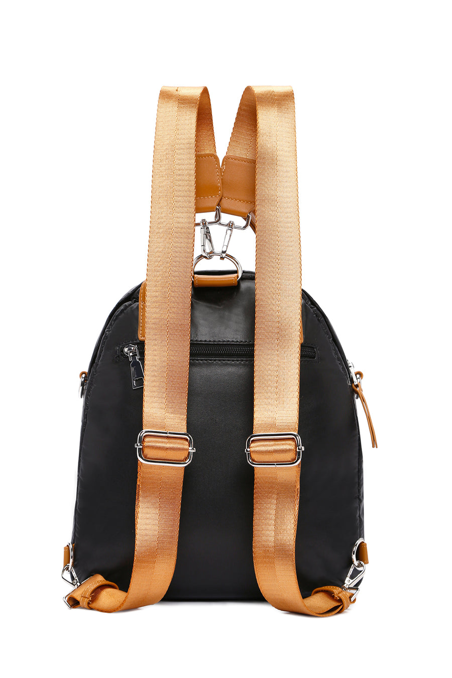 Women's Black Long Strap Backpack