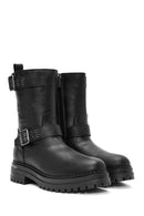 Harley Davidson Women's Black Uptown Zippered Leather Boots | Derimod