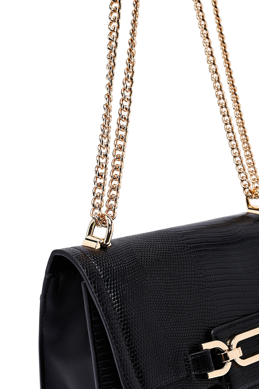 Women's Black Long Chain Strap Classic Shoulder Bag