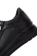 Women's Black Leather Thick Soled Sneaker | Derimod