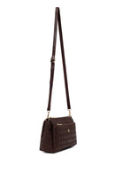 Woman Brown Printed Long-Strap Crossbody Bag | Derimod