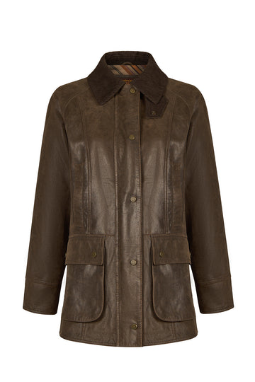 Gateaway Woman Brown Leather Coat 26WGD57262N | Derimod