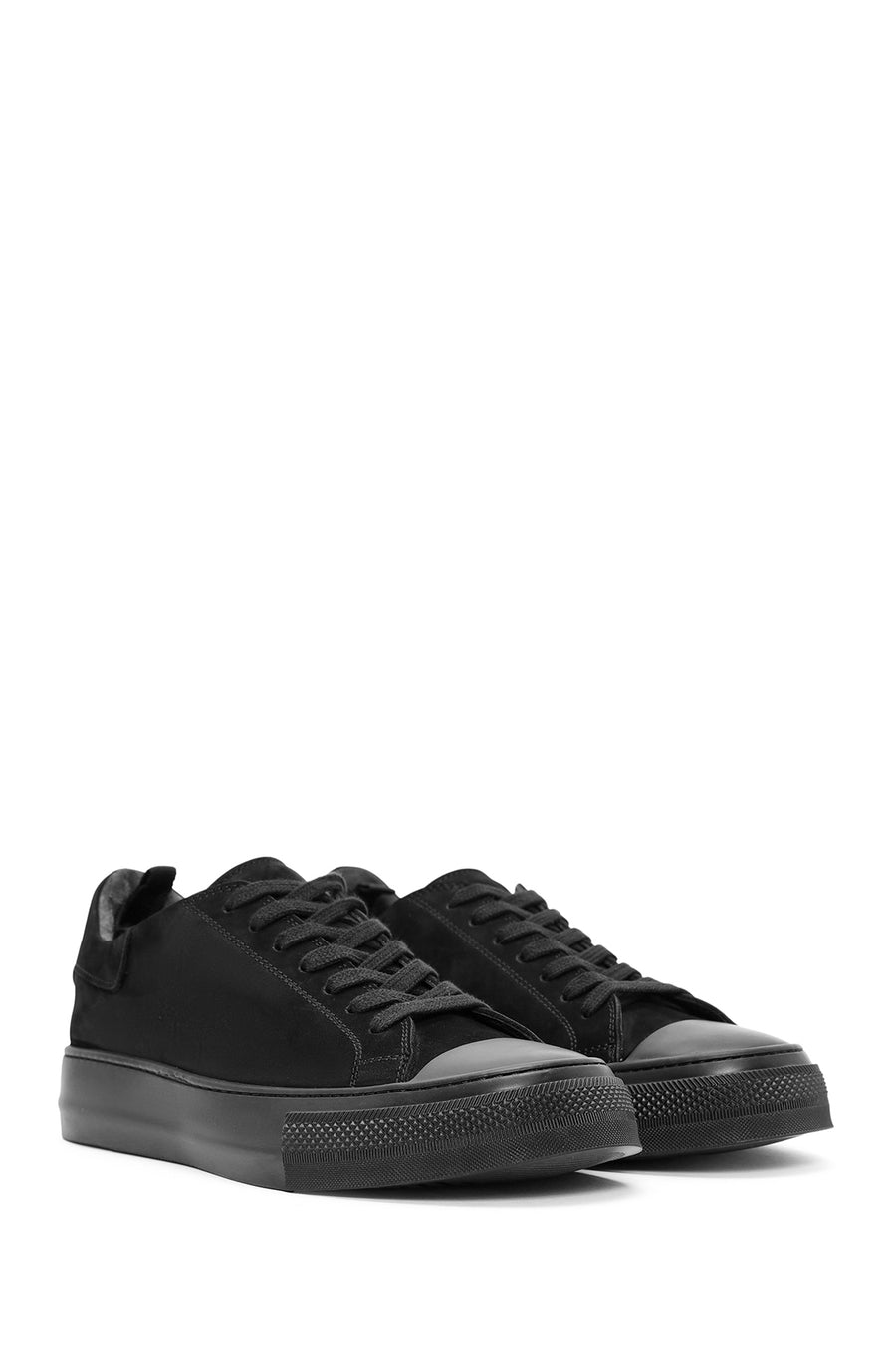 Erkek Siyah Bağcıklı Süet Deri Sneaker
