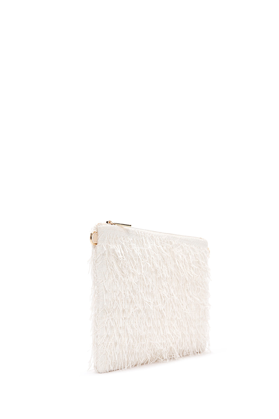Women's White Long Chain Strap Clutch Bag