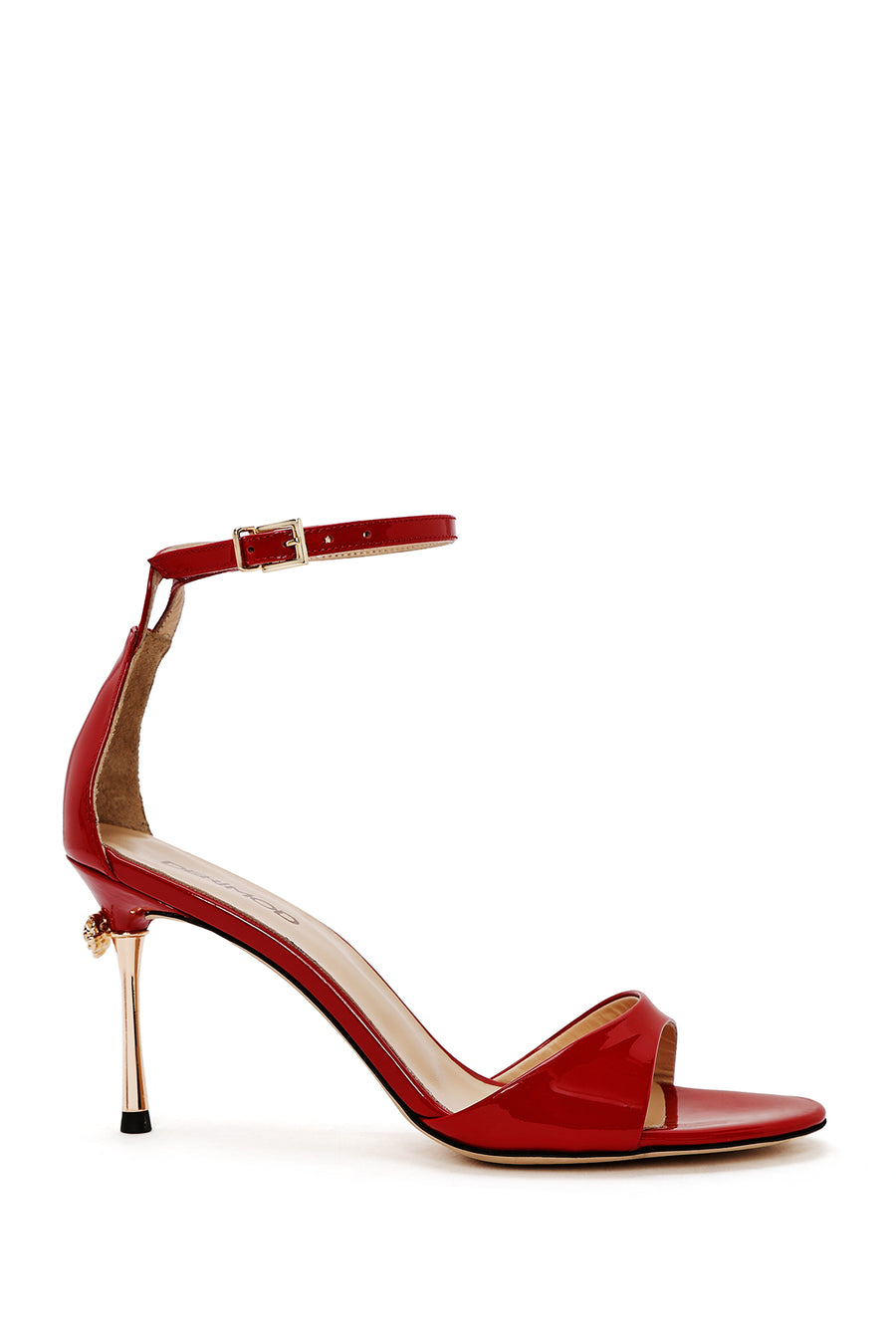 Women's Red Ankle Strap High Thin Heel Patent Leather Shoes 25SFD120216 | Derimod