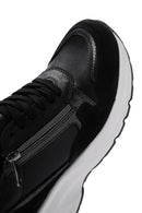 Women's Black Leather Thick Soled Sneaker | Derimod