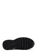 Women's Black Leather Thick Soled Sneaker | Derimod