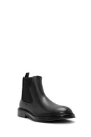 Men's Black Leather Casual Chelsea Boots | Derimod