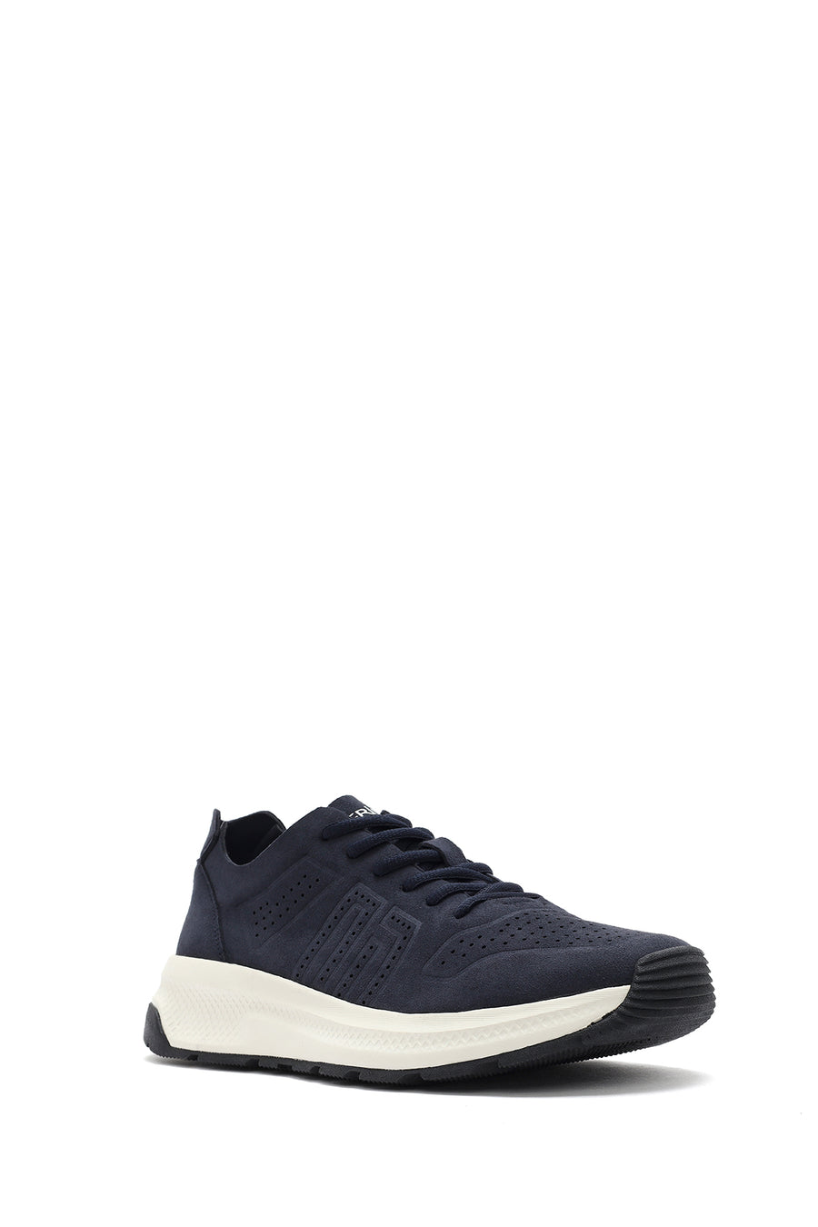 Erkek Lacivert Bağcıklı Nubuk Deri Sneaker