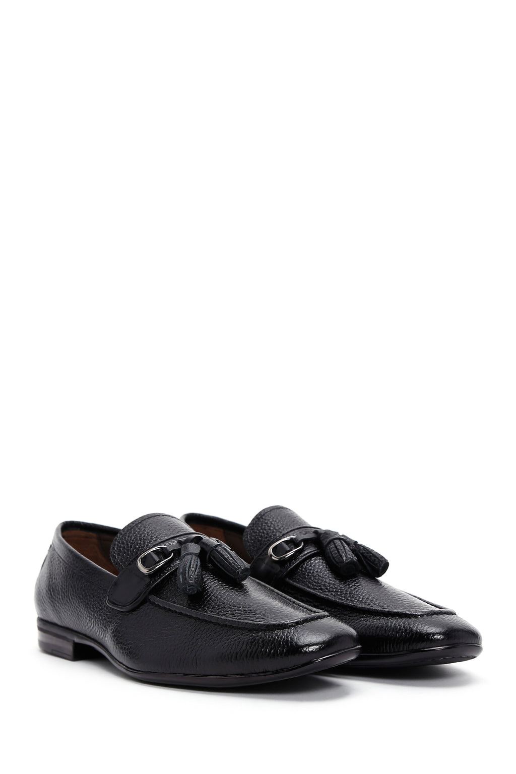 Erkek Siyah Deri Püsküllü Klasik Loafer