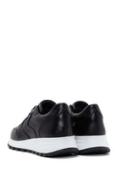 Women's Black Thick Soled Leather Sneaker | Derimod