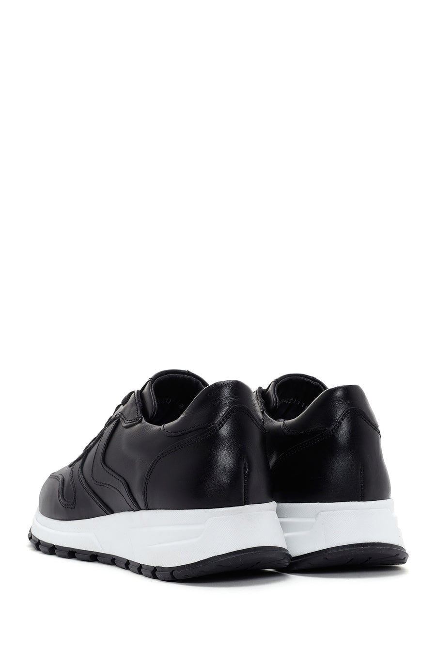 Kadın Siyah Kalın Tabanlı Deri Sneaker
