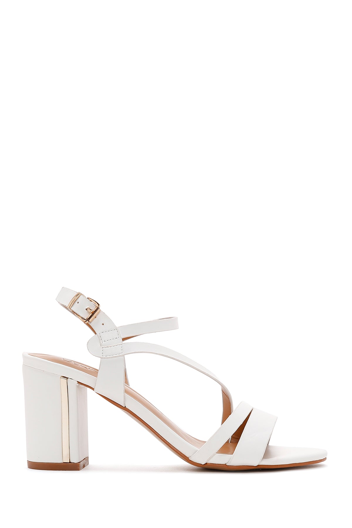 Women's White Thick Heeled Sandals 23SFE464618 | Derimod