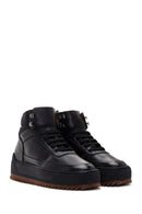 Men's Black Thick Soled Leather Sports Boots | Derimod