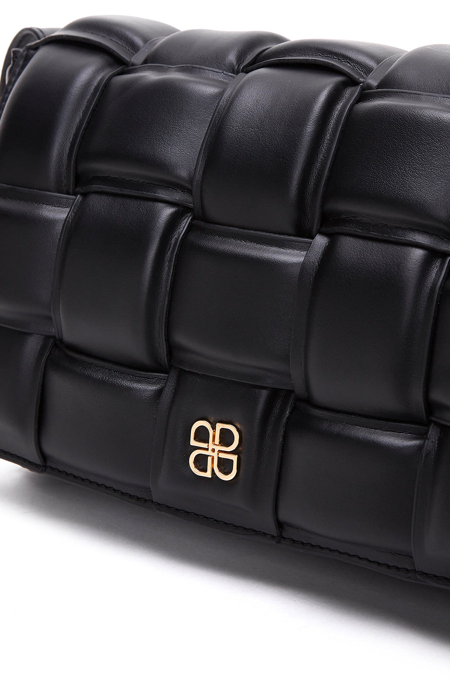 Women's Black Braided Shoulder Bag
