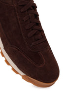 Erkek Kahverengi Bağcıklı Süet Deri Sneaker | Derimod
