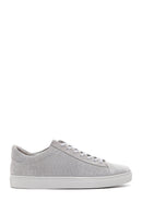 Men's Gray Suede Leather Sneaker | Derimod