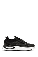 Derimod Zero Men's Black Lace-Up Thick Soled Fabric Sneaker | Derimod