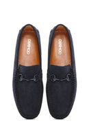 Derimod Fly Men's Navy Blue Suede Leather Loafer | Derimod