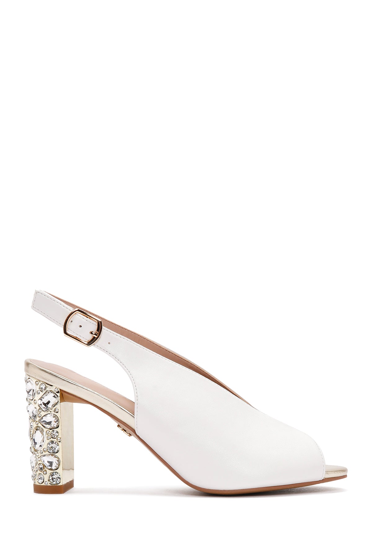 Women's White Thick Heeled Sandals 24SFE466018 | Derimod