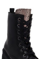 Women's Black Thick Sole Casual Zipper Leather Boots | Derimod