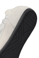 Women's Grey Lace-up Leather Sneaker | Derimod
