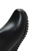 Women's Black Zippered Leather Comfort Boots | Derimod