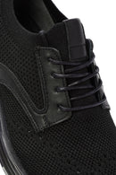 Men's Black Thick Sole Nubuck Detailed Lace Up Fabric Sneaker | Derimod