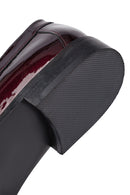Woman Burgundy Leather Classic Loafer | Derimod
