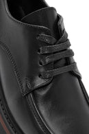 Women's Black Lace-Up Thick Sole Leather Masculine Shoes | Derimod