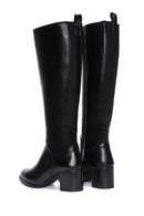 Women's Black Zippered Chunky Heel Boots | Derimod