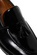 Men's Black Tasseled Leather Loafer | Derimod