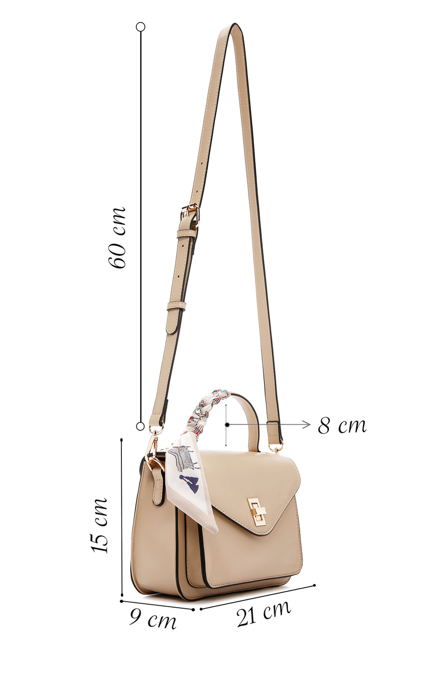 Women's Beige Long Strap Shoulder Bag