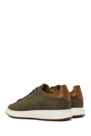 Men's Green Lace-Up Nubuck Leather Sneaker | Derimod