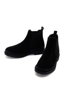 Men's Black Casual Chelsea Suede Leather Boots | Derimod