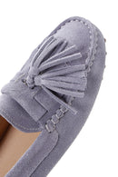 Women's Purple Tassel Detailed Suede Leather Loafer | Derimod