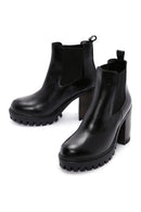 Women's Black Leather Heeled Chelsea Boots | Derimod