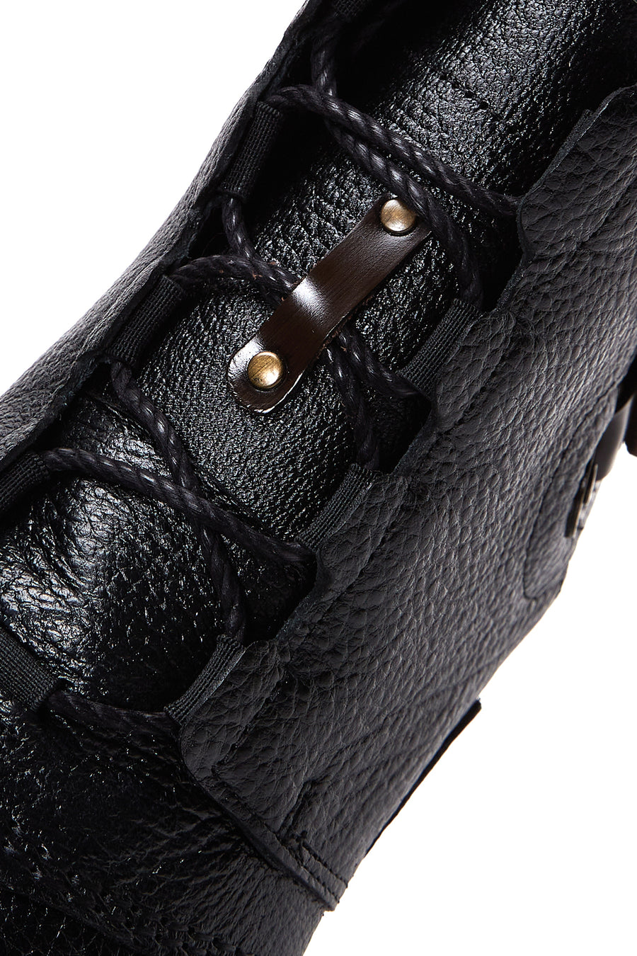 Men's Black Leather Flat Boots