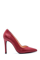 Women's Dark Red Leather Stiletto | Derimod