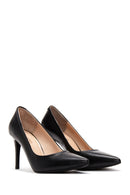 Women's Black Leather Stiletto | Derimod