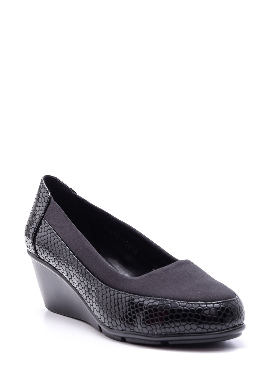 Women's Crocodile Patterned Wedge Heeled Shoes 19WFE191014 | Derimod