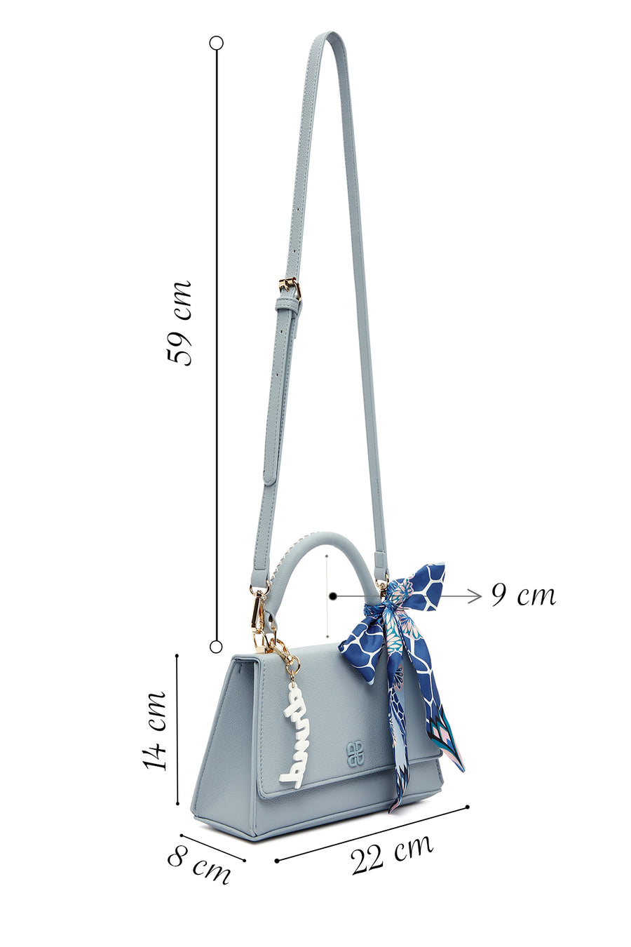 Women's Blue Long Strap Classic Handbag