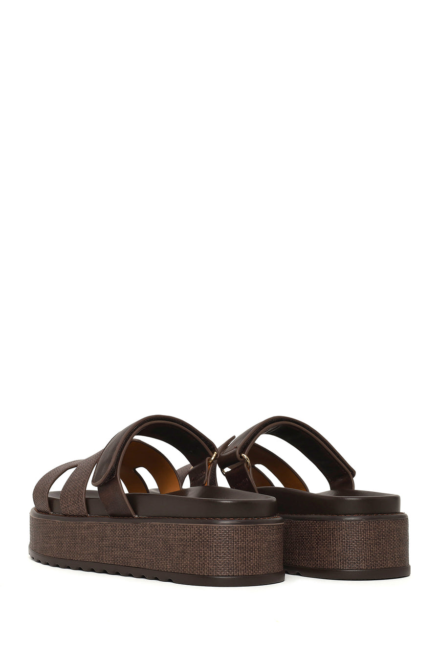 Woman Brown Strappy Thick-Soled Slipper