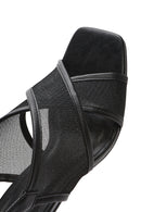 Kadın Siyah Bilekten Tokalı Kalın Topuklu Kumaş Sandalet | Derimod