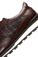 Erkek Kahverengi Deri Desenli Sneaker | Derimod