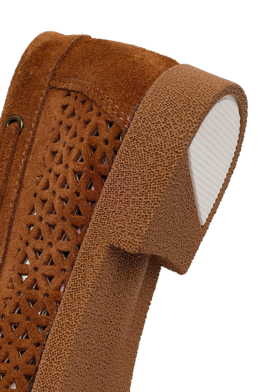 Woman Tan Tasselled Suede Leather Loafer