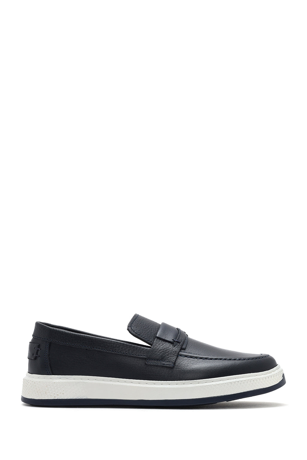 Erkek Lacivert Deri Loafer