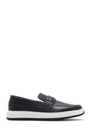 Erkek Lacivert Deri Loafer | Derimod