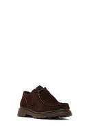 Woman Brown Lace-up Suede Masculine Shoes | Derimod