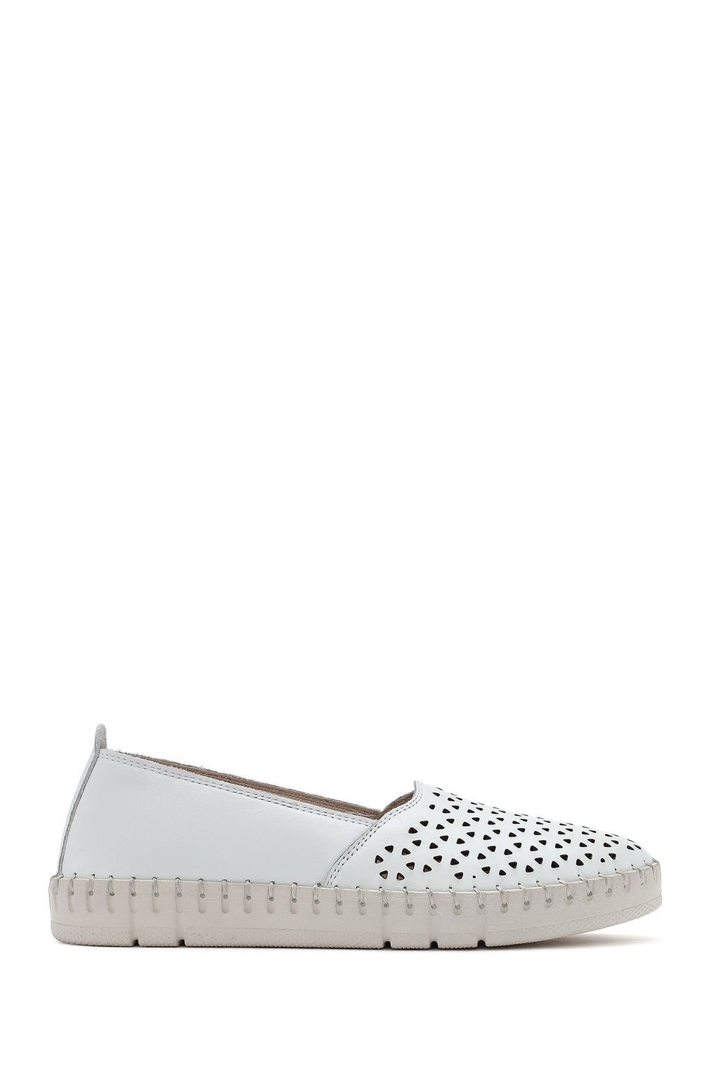 Kadın Beyaz Deri Comfort Loafer